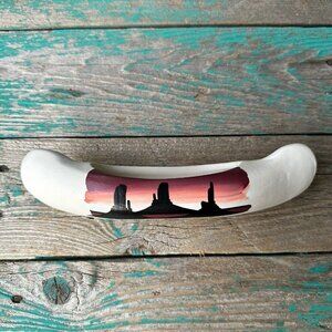 VTG Navajo Pottery Canoe Boat‎ 9 Inch Ceramic Figurine Native American Signed